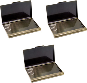 Set of 3 Slim Metal Business Card Case Holders