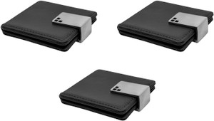 Square Faux Leather Wrapped | Set of 3 Compact Mirror With Photo Holder