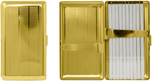 Set of 2 Metal-Plated 120s Cigarette Case & Stash Box