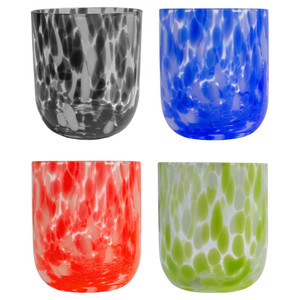 S8240 |  Set of 4 Confetti Themed 12 oz Drinking Glasses