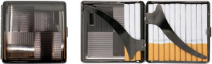 Four Square Pattern | Set of 2 Metal-Plated 84mm Cigarette Case