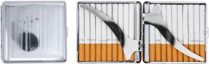 Silver Lines | Set of 2 Metal-Plated 84mm Cigarette Case