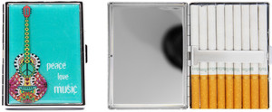 Peace Love Music | Metal-Plated Ultra Compact 100mm Cigarette Case With Insert