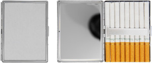Plain Without Insert | Metal-Plated Ultra Compact 100mm Cigarette Case