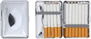 Silver Victorian Vines | Set of 2 Metal-Plated Compact 84mm Cigarette Case With Elastic Bands