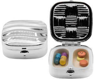 Wave | Set of 2 Square-Shaped Pill Boxes With 2 Compartments
