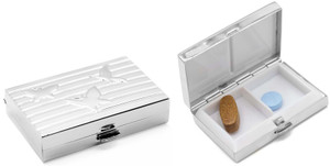Butterflies | Set of 2 Rectangular-shaped Pill Boxes With 2 Compartments