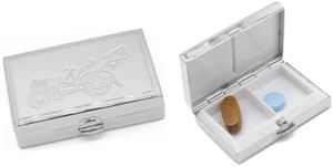 Silver Vintage Car | Set of 2 Rectangular-shaped Pill Boxes With 2 Compartments