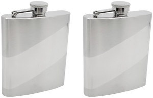 8oz Retro | Set of 2 Classic Stainless Steel Pocket Hip Flasks