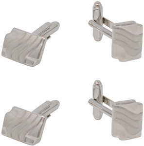 Triple Swirl | Set of 2 Silver Stainless Steel Alloy Shirt Cufflinks