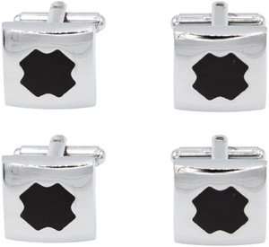 Black X | Set of 2 Silver Stainless Steel Alloy Shirt Cufflinks