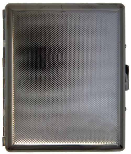 Black V Lines (20 100s) Etched MetalPlated Cigarette Case & Stash Box