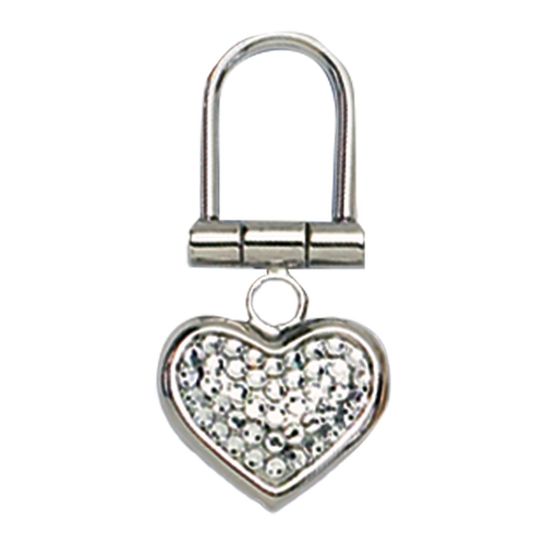 CRYSTAL STONED HEART KEYCHAIN