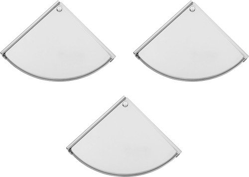 Set of 3 Pie Sector Shaped Sliding Compact Mirrors (Silver)
