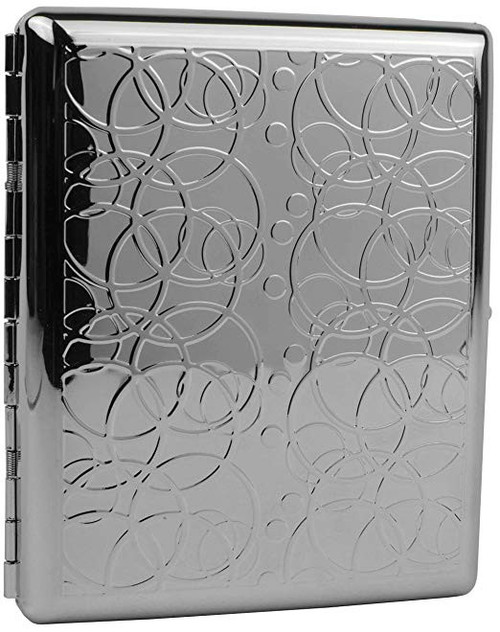 Silver Rings (20 100s) Etched MetalPlated Cigarette Case & Stash Box