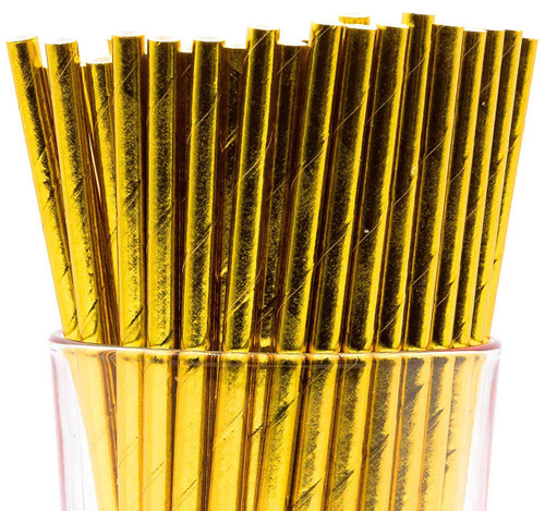 Gold Foil Wrapped Paper Straws