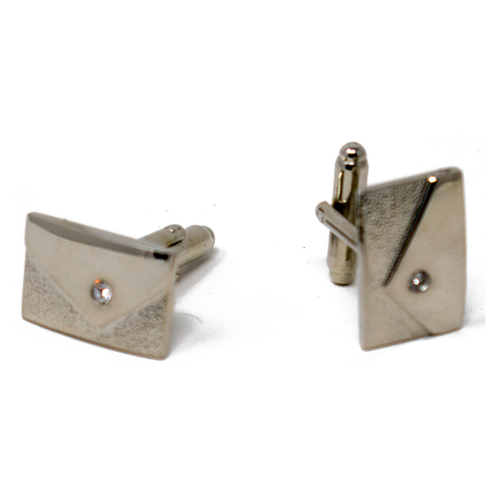 Men's PlatinumPlated Silver Envelope Cufflinks in Gift Box