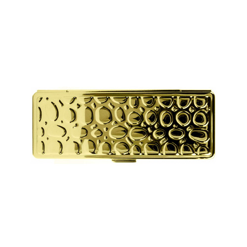 Boxed Travel Lipstick Case With Mirror (Gold Leather Print)