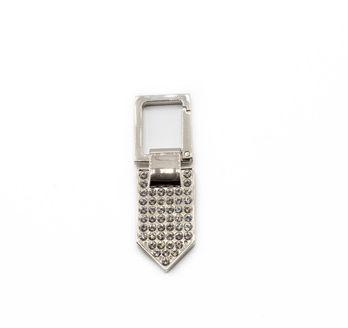 Silver Keychain with Swarovski Rhinestone Crystal