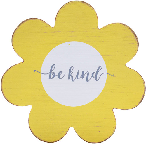 Be Kind  Rustic Kindness is Contagious Wooden Countertop Sign 6" X 6"