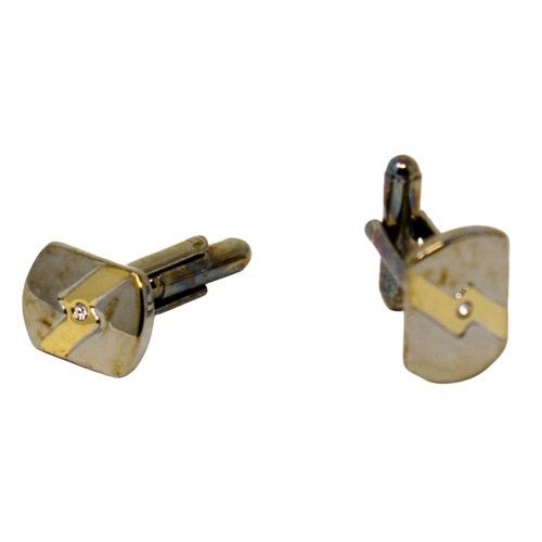 Men's PlatinumPlated Golden Bolt Cufflinks in Gift Box