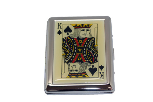King of Spades Compact (9 100s) MetalPlated Cigarette Case & Stash Box