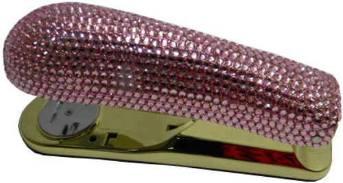 Genuine Swarovski Light Rose Crystal Covered Stapler