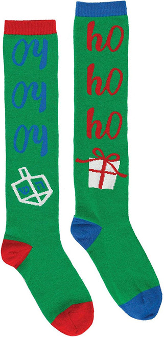 Chrismukkah (Christmas & Hanukkah) Knee High Socks  One Size Fits All