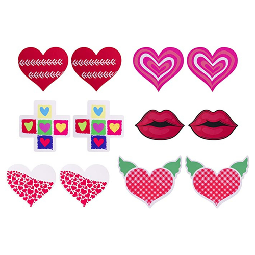 Valentine Lover Collection  6 Pairs of Disposable Assorted Shape Breast Petals Nipple Cover Pasties (Valentine's Fun)