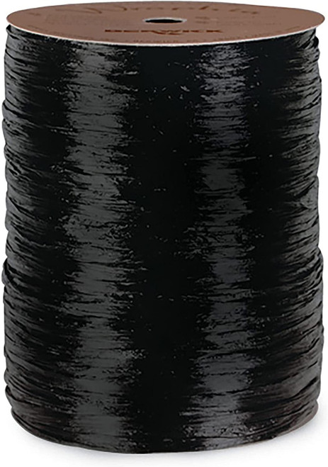 Matte Raffia Ribbon Roll 100 Yards for Kraft Packaging and Decoration (Black)