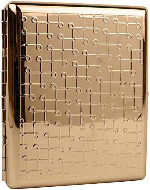 Rose Gold Loops (20 100s) Etched MetalPlated Cigarette Case & Stash Box