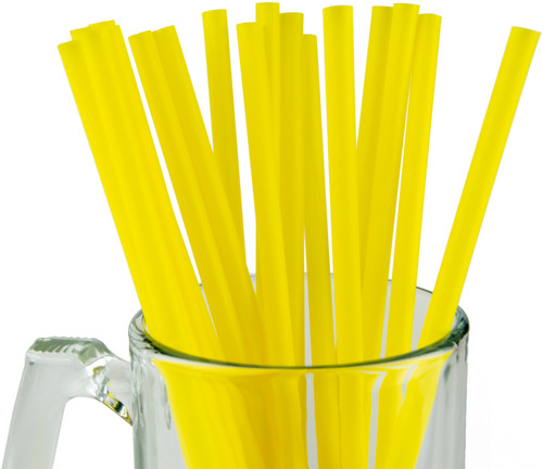 [Wrapped] Made in USA Pack of 250 Yellow Smoothie (10" X 0.28") Plastic Drinking Straws (Non-toxic, BPA-free)