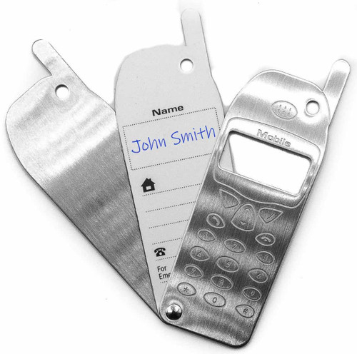 Metallic Classic Cell Phone Luggage Bag Tags