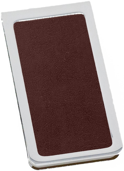 Set of 2 ChromePlated Stainless Steel Money Clip with Leather Insert (Smooth Burgundy)