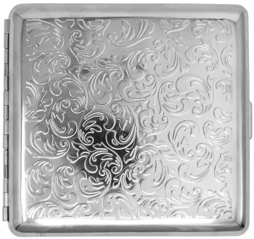 Silver Victorian (Full Pack Kings) MetalPlated Cigarette Case & Stash Box