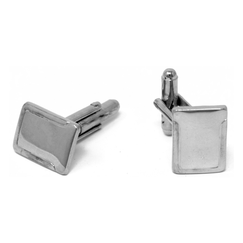 Men's PlatinumPlated Gold Border Line Cufflinks in Gift Box