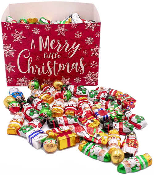 MADE IN USA Individually FoilWrapped Christmas Milk Chocolates (Assorted  2 lb) (Merry Little Christmas)