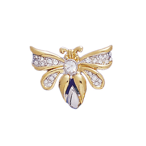 BEE 18KT Two Tone Plated Pins with Hand Set Swarovski Crystals
