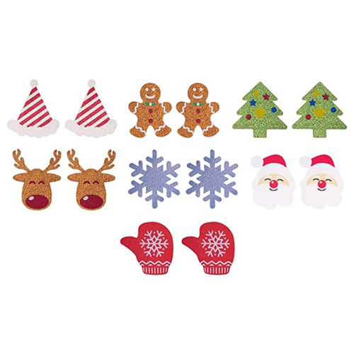 Christmas Collection  7 Pairs of Disposable Assorted Shape Breast Petals Nipple Cover Pasties (Glitter Season)