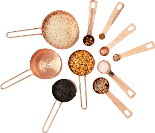 Rose Gold Measuring Cups & Measuring Spoons 10Piece Set (4 Cups; 6 Spoons)