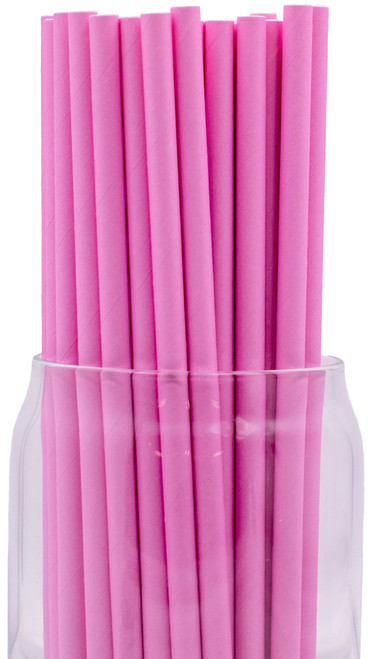 Pack of 300 Pastel Pink Biodegradable 4Ply Paper Drinking Straws (Compostable, Nontoxic, BPAfree)