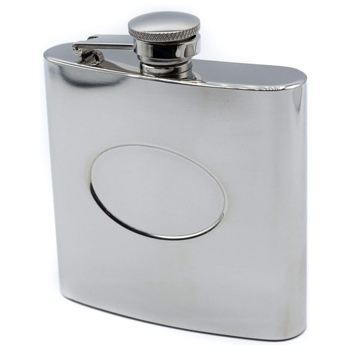Pocket Hip Alcohol Liquor Flask in Etched Print  Made from 304 (18/8) Food Grade Stainless Steel (6 oz, Vintage)