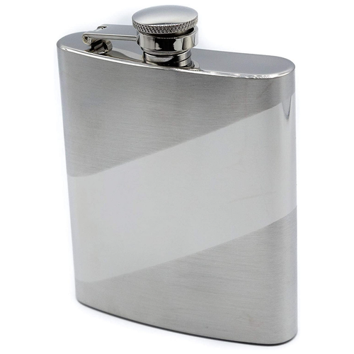 Pocket Hip Alcohol Liquor Flask in Etched Print  Made from 304 (18/8) Food Grade Stainless Steel (8 oz, Retro)