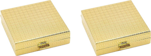 Set of 2 Square-Shaped Pocket Purse Pill Box & Organizer (Gold Block)