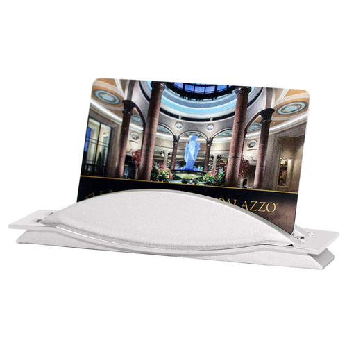 Modern Curve ChromePlated Matte Business Card Stand