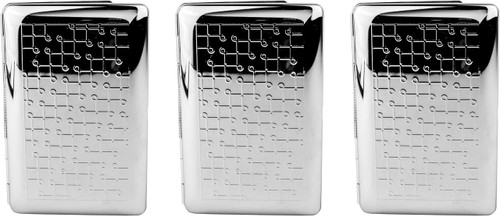 Set of 3 Chrome-Plated Credit Card Holders with Accordion Dividers