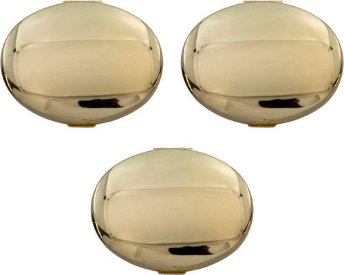 Set of 3 Double Sided Compact Oval-Shaped Mirrors With Reflective Finish