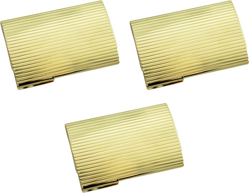 Set of 3 Curved Metal Business Card Case Holders Unisex (Gold Ridge)