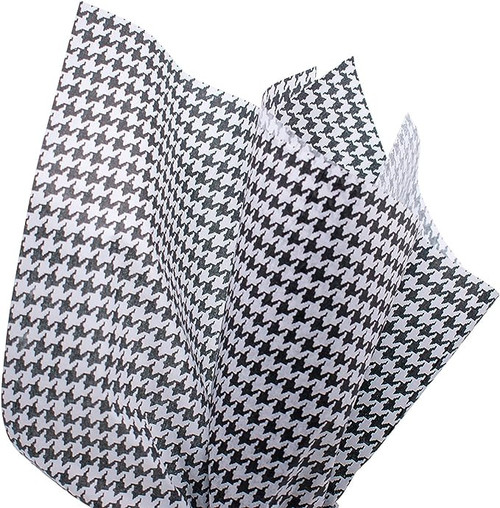 Made in USA 50-Sheet Classic Print Gift Tissue Paper Pack, 20" X 30" (Houndstooth)