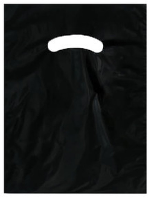 Made in USA Pack of 125 Glossy Recycled Plastic Merchandise Bags with Die Cut Handles (9" X 12")